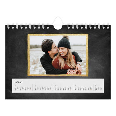 Fotokalender A5 — Foto in glitterrand [Januari]
