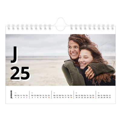 Fotokalender A5 — Letter stijl [Januari]