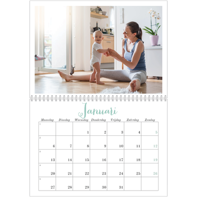 Fotokalender A4 Dubbel (30 x 40 cm) — Hallo wereld [Januari]