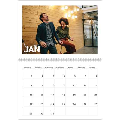 Fotokalender A4 Dubbel (30 x 40 cm) — Grote maandaanduiding [Januari]